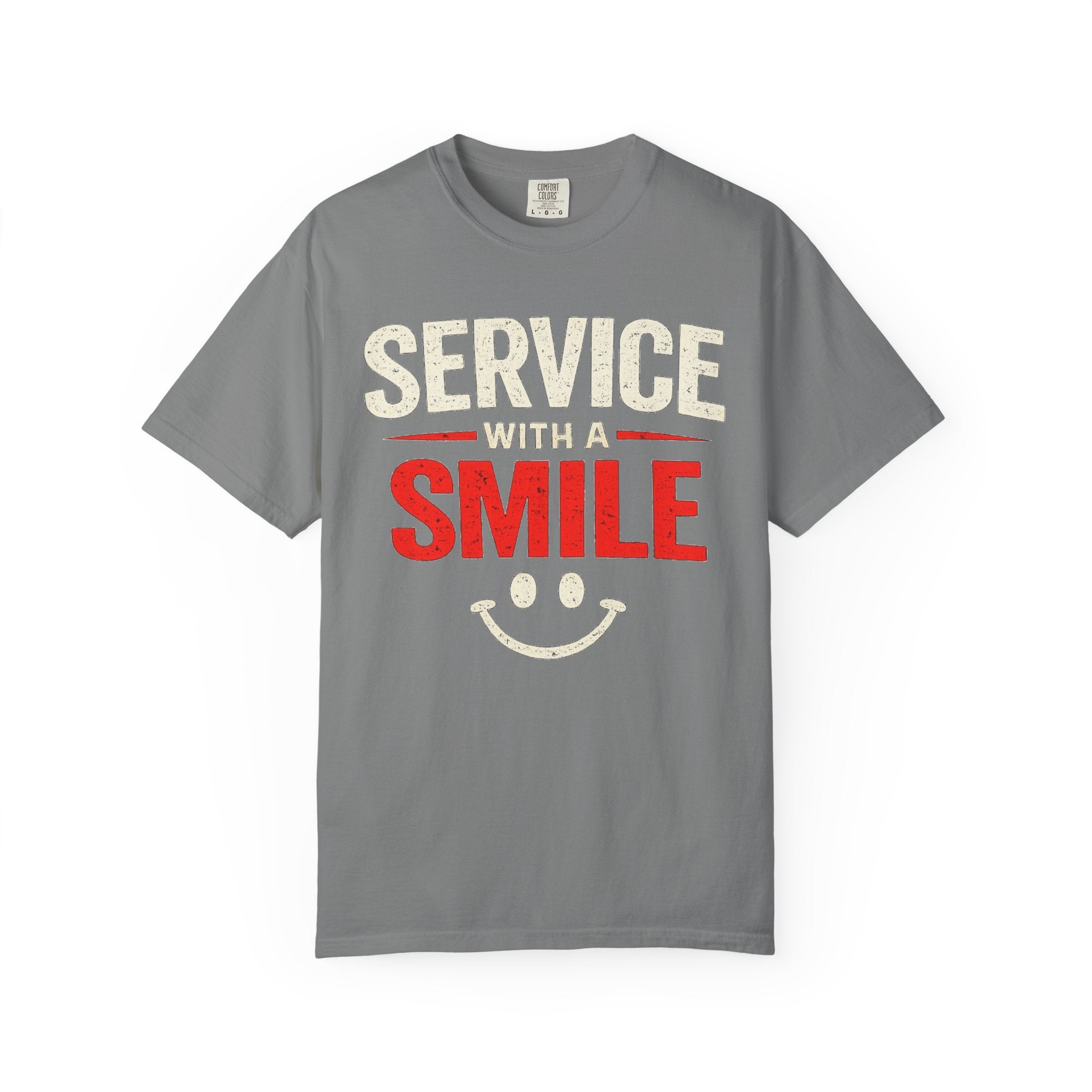 Service With A Smile T-Shirt | Funny Restaurant & Hospitality Graphic Tee | Results May Vary