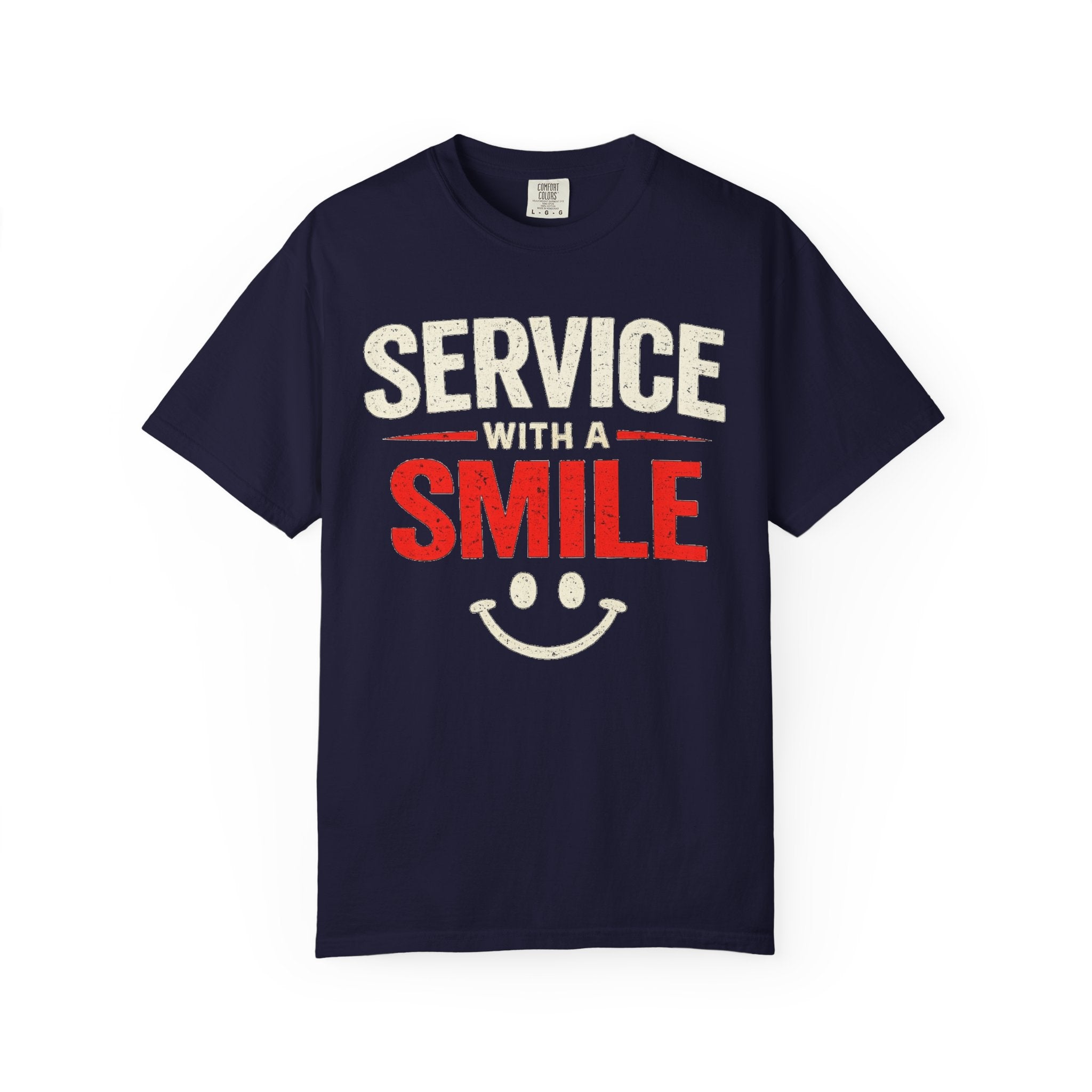 Service With A Smile T-Shirt | Funny Restaurant & Hospitality Graphic Tee | Results May Vary