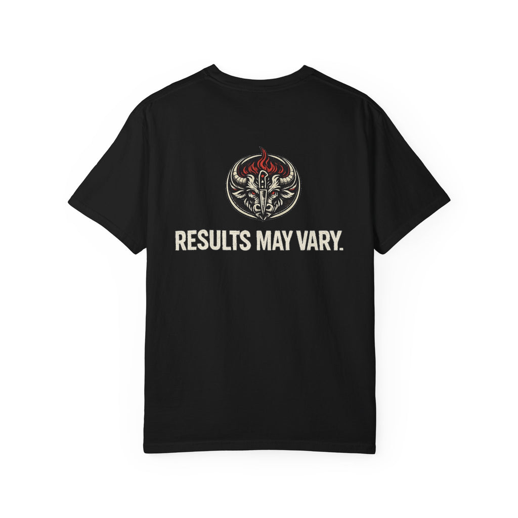 Service With A Smile T-Shirt | Funny Restaurant & Hospitality Graphic Tee | Results May Vary