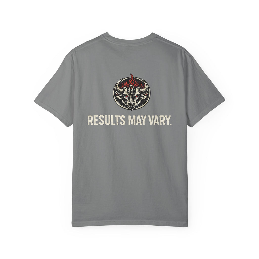 Service With A Smile T-Shirt | Funny Restaurant & Hospitality Graphic Tee | Results May Vary