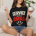 Service With A Smile T-Shirt | Funny Restaurant & Hospitality Graphic Tee | Results May Vary